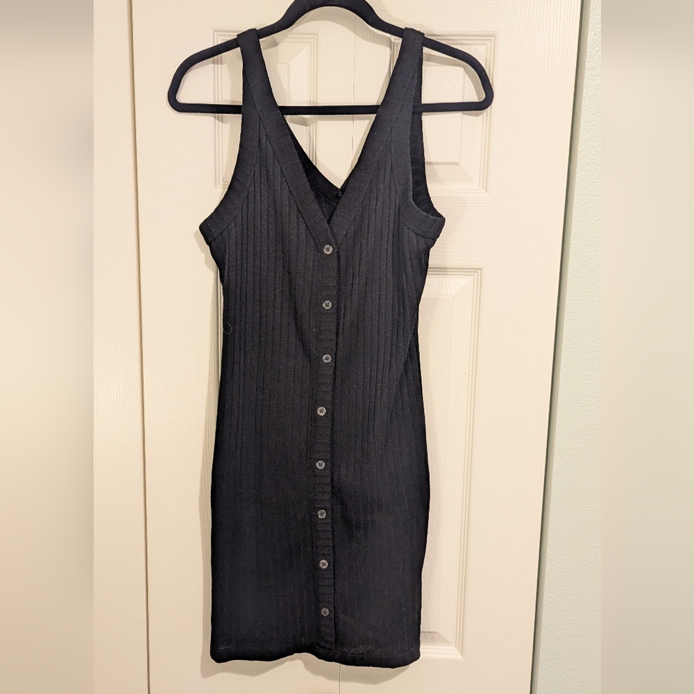 H&M Black Button-Down Mini Dress